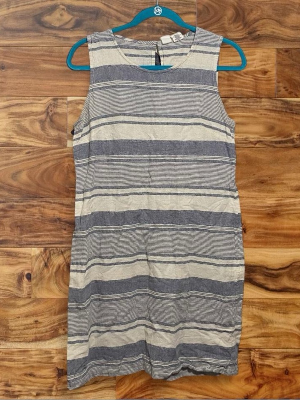 Artisan Ny Striped Sleeveless Midi Dress in Blue & Cream